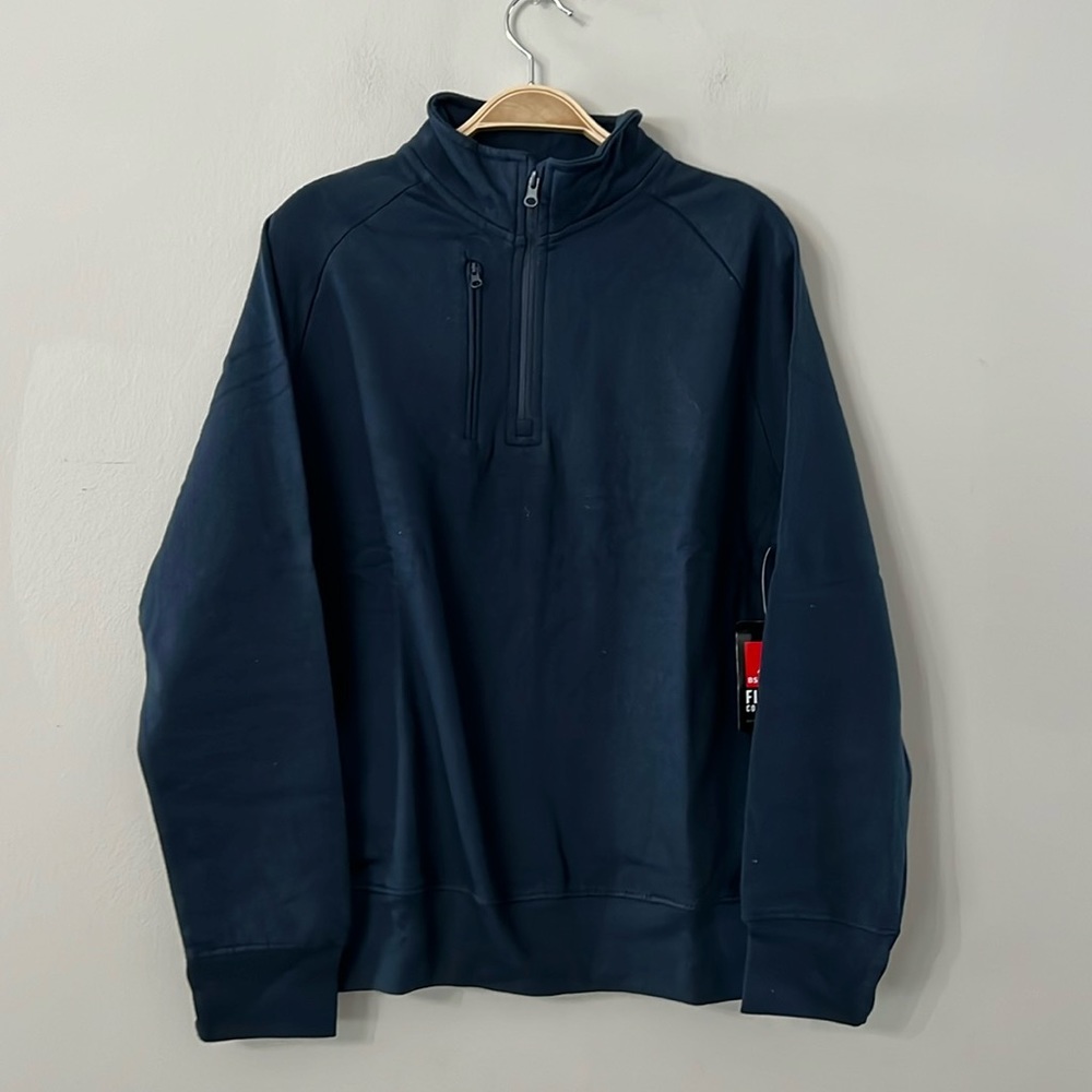 NEW BSN SPORTS WOMENS COTTON RICH FLEECE 1/4 ZIP SIZE: M
